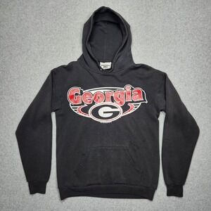 Vintage Georiga Bulldogs Hoodie Medium Black Lee Sports UGA Made In USA 90s